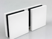 Fixed Bracket - Square 180 Degree Glass to Glass - Matt White